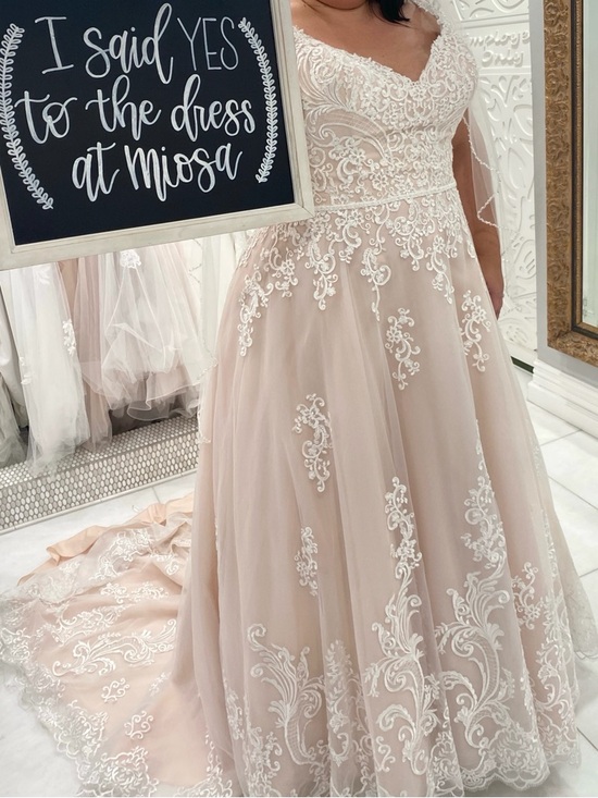 Maggie Sottero Dresses & Skirts - Maggie Sottero Blush and Ivory Lace Ballgown Wedding Dress